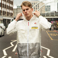 Happy Pockets Windbreaker Zip-Up Jacket (White) Fly Supply Co