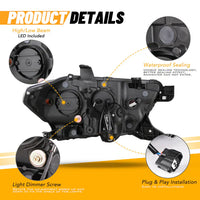 Winjet 2016-2019 Toyota Tacoma/2020-2023 Tacoma SR SR5 TRD Sport DRL Head Lights - Matte Black/ Clear OffRoadUSA.com