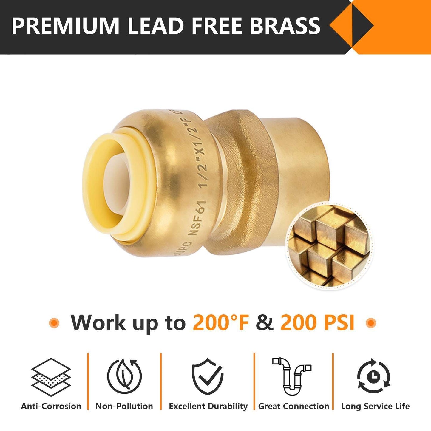 1/2" x 1/2" F Push Fit Female Adapter
