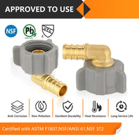 PEX-B Crimp 1/2" PEX X 7/8" Female NPT Swivel Elbow (Lead Free) Plumbingsell