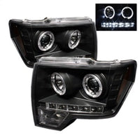 Spyder Ford F150 09-14 Projector Headlights Halogen Model- LED Halo LED Blk PRO-YD-FF15009-HL-BK OffRoadUSA.com