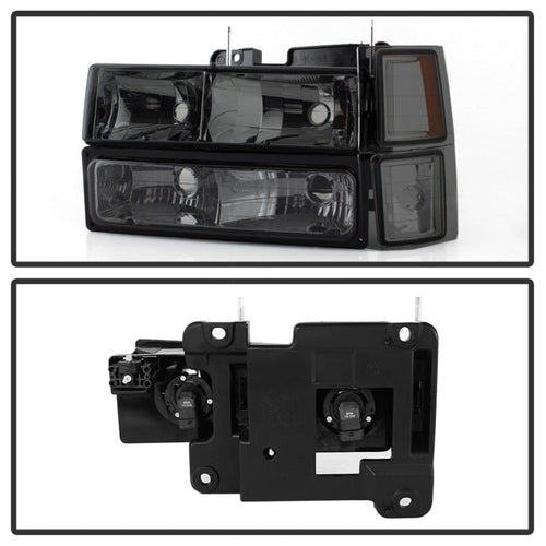xTune Chevy Suburban 94-98 Headlights w/ Corner & Parking Lights 8pcs Smoked HD-JH-CCK88-AM-SM-SET OffRoadUSA.com
