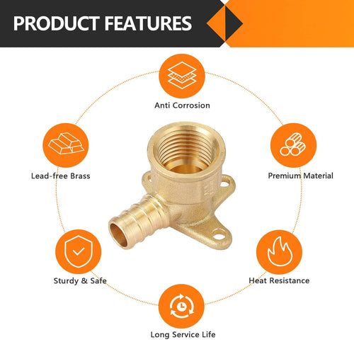 PEX-B Crimp 1/2" PEX x 1/2" Drop Ear Elbow (Lead Free) Plumbingsell