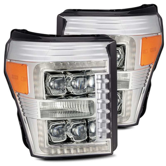 AlphaRex 11-16 Ford Super Duty NOVA-Series LED Projector Headlights Chrome