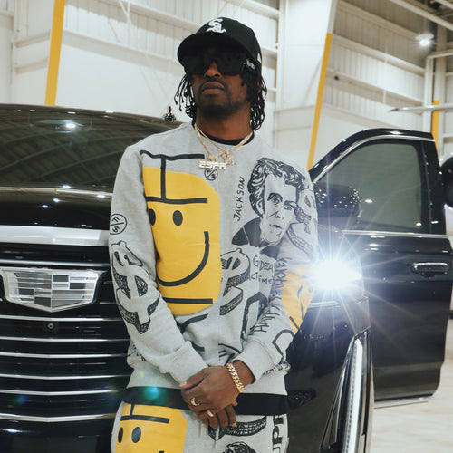 Fly Supply Co Fly Supply Co New Rich Crewneck Sweater (Heather Grey)