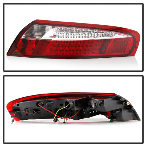 xTune Porsche 911 996 ( Non 4S. Turbo. GT3 ) 99-04 LED Tail Lights Red Clear ALT-ON-P99699-LED-RC OffRoadUSA.com