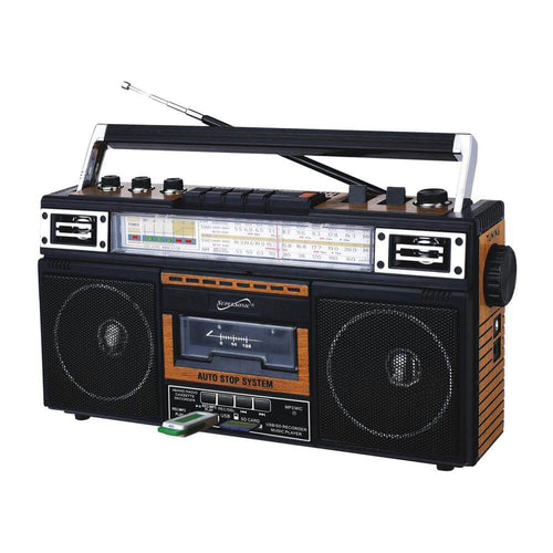 Supersonic 4 Band Bluetooth Radio & Cassette Player + Cassette To Mp3 Converter Jupiter Gear