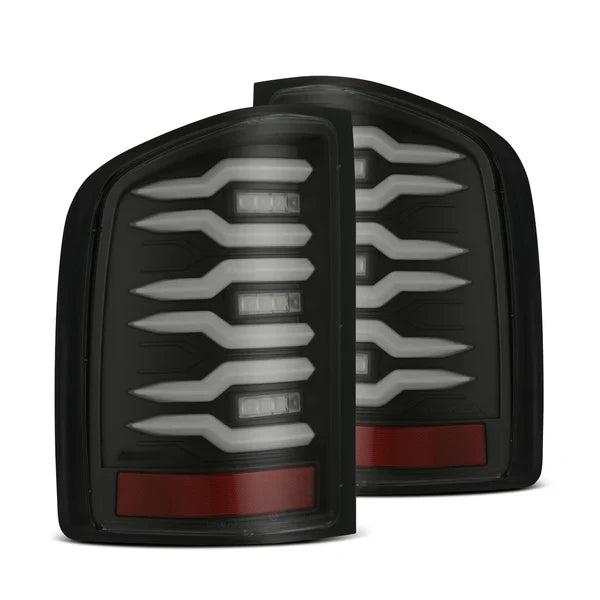 AlphaRex 07-13 Chevy Silverado LUXX-Series LED Tail Lights Black OffRoadUSA.com