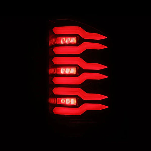 AlphaRex 07-13 Chevy Silverado LUXX-Series LED Tail Lights Black-Red OffRoadUSA.com