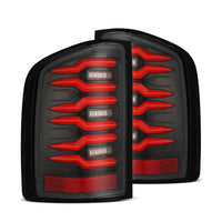 AlphaRex 07-13 Chevy Silverado LUXX-Series LED Tail Lights Black-Red OffRoadUSA.com