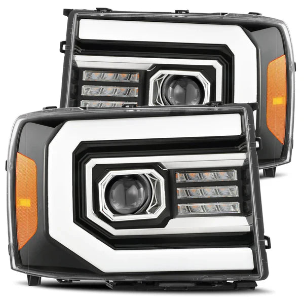 AlphaRex 07-13 GMC Sierra LUXX-Series LED Projector Headlights Jet Black OffRoadUSA.com