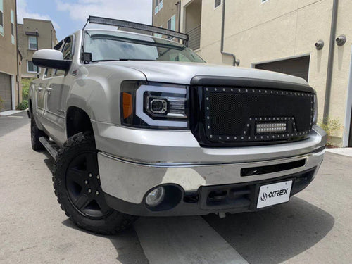 AlphaRex 07-13 GMC Sierra LUXX-Series LED Projector Headlights Jet Black OffRoadUSA.com