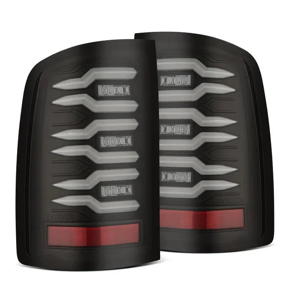 AlphaRex 07-13 GMC Sierra LUXX-Series LED Tail Lights Black OffRoadUSA.com