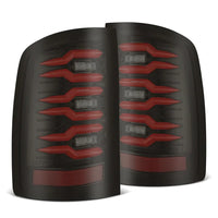 AlphaRex 07-13 GMC Sierra LUXX-Series LED Tail Lights Black Red OffRoadUSA.com