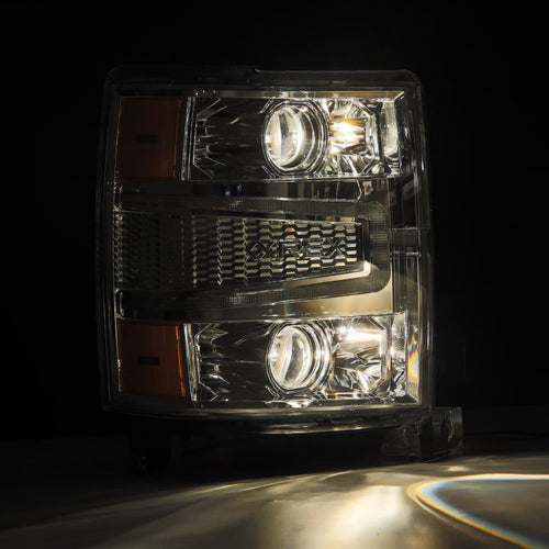 AlphaRex 14-15 Chevrolet Silverado PRO-Series Halogen Projector Headlights Chrome OffRoadUSA.com