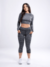 JupiterGear Mid-Rise Capri Fitness Leggings with Side Pockets Jupiter Gear