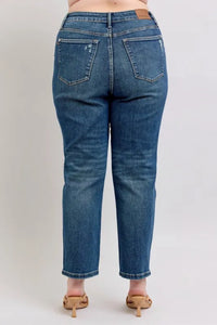 Judy Blue Full Size High Waisted Rigid Magic Non-destroy Straight Leg Jeans HTO Apparel
