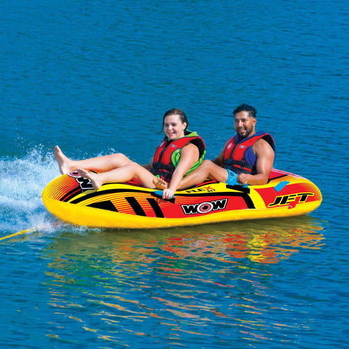 WOW Sports Jet Boat 2 Person Towable Water Tube For Pool and Lake (17-1020) Jupiter Gear