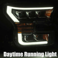 AlphaRex 15-17 Ford F150 / 17-20 F150 Raptor NOVA-Series LED Projector Headlights Black OffRoadUSA.com