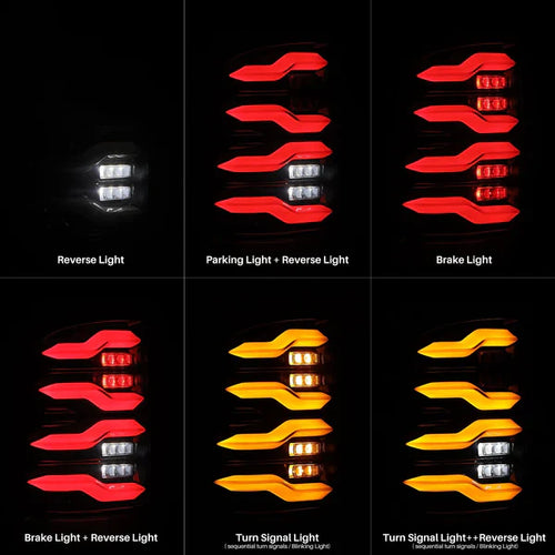 AlphaRex 09-18 Ram Truck LUXX-Series LED Tail Lights Black OffRoadUSA.com