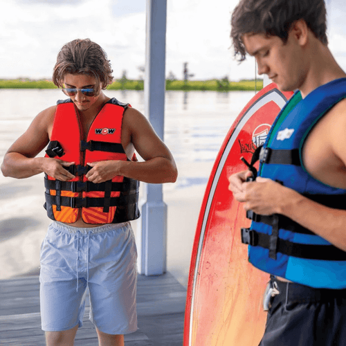 WOW Watersports Vis-Wave Adult Life Vest Red Jupiter Gear