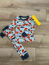 Camo fish bamboo pj set Keep the Littles Wild
