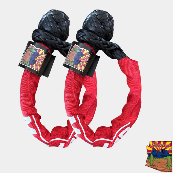 Limited Edition 1/2'' x 24'' Black Soft shackle with Red Sleeve MOJAB OFFROAD