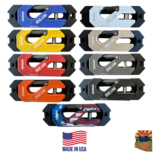 Side By Side / UTV Aluminum Recessed Winch Shackle with Fairlead Kit, closed latch (LIFE TIME WARRANTY*) MOJAB OFFROAD