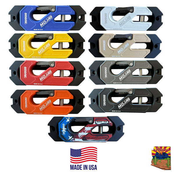 Side By Side / UTV Aluminum Recessed Winch Shackle with Fairlead Kit, closed latch (LIFE TIME WARRANTY*) MOJAB OFFROAD