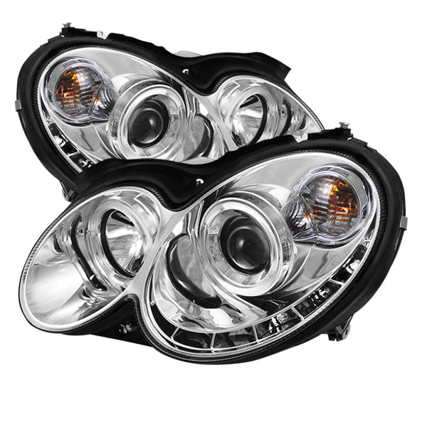 Spyder Mercedes Benz CLK 03-09 Projector Halogen Model- LED Halo DRL Chrm PRO-YD-MBCLK03-DRL-C OffRoadUSA.com