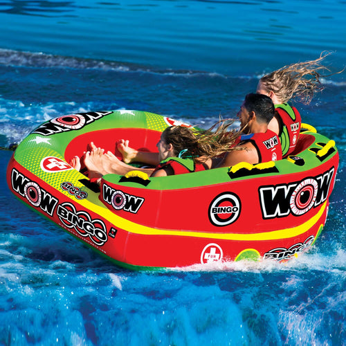 WOW Sports Bingo 1-3 Person Towable Water Tube For Pool and Lake (14-1070) Jupiter Gear