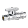 1/2" Press x 3/8" OD Compr. Straight Stop Valve, 1/4 Turn (Lead Free)