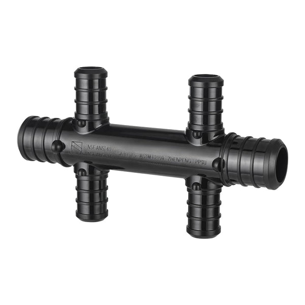 PEX-B Crimp 3/4" Inlet x 1/2" Outlet Open Manifold, Opposing Port (4 port) Plumbingsell