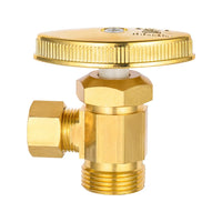 10 Pcs 1/2" Nominal (5/8" OD) Comprx 3/8" OD Compr. Angle Stop Valve, Multi Turn, Brushed Brass (Lead Free) Plumbingsell