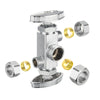 5/8" OD Compr. x 3/8" OD Compr. x 3/8" OD Compr. 3-Way Stop Valve, Multi Turn (Lead Free)