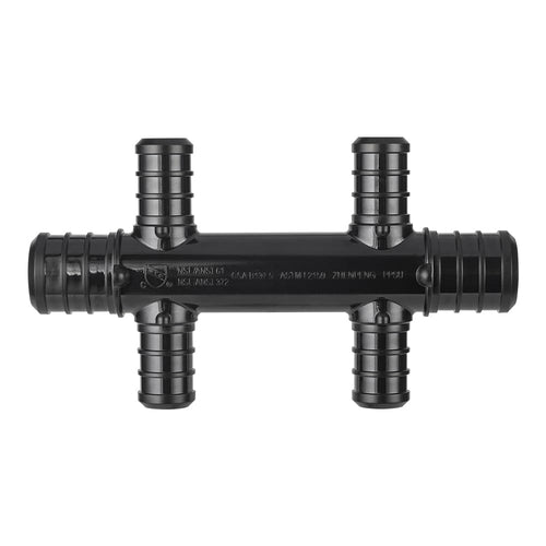PEX-B Crimp 3/4" Inlet x 1/2" Outlet Open Manifold, Opposing Port (4 port) Plumbingsell