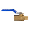 3/4" PEX Crimp x 3/4" Sweat Ball Valve, Blue (Lead Free)