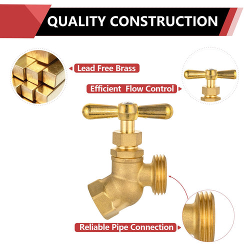 Heavy Duty 1/2" FIP x 3/4" MHT No-Kink Hose Bibb (Lead Free)