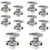 10 Pcs 5/8" OD Compr. x 3/8" OD Compr. x 3/8" OD Compr. Dual Angle Stop Valve, Multi Turn(Lead Free) Plumbingsell