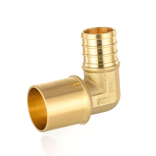 PEX-B Crimp 1/2" PEX x 3/4" Male Copper Sweat Elbow (Lead Free)