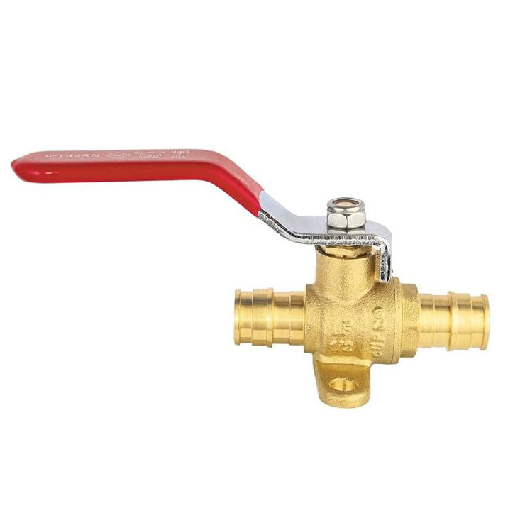 10 Pcs 1/2" PEX Expansion Drop Ear Ball Valve, Red (Lead Free)