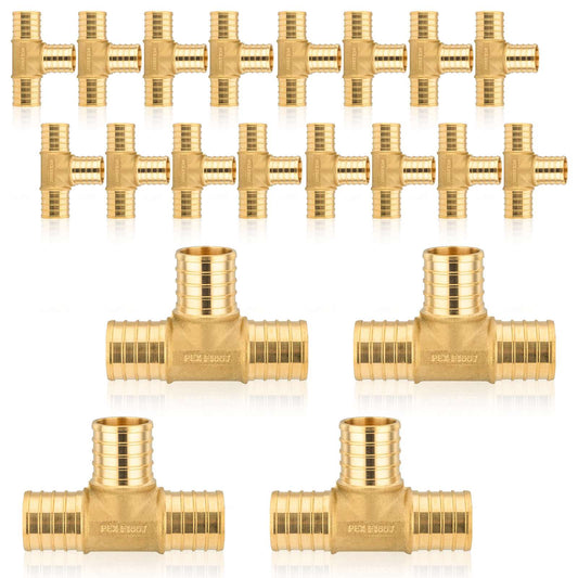 30 Pcs PEX-B Crimp 1/2" PEX x 1/2" PEX x 1/2" PEX Tee (Lead Free)