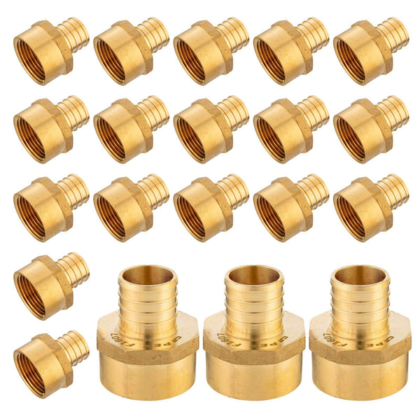 30 Pcs PEX-B Crimp 3/4" PEX x 1" Female Threaded Adapter (Lead Free)