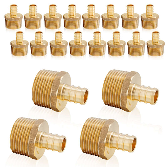 30 Pcs PEX-B Crimp 1/2" PEX x 3/4" Male Threaded Adapter (Lead Free)