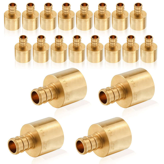 30 Pcs PEX-B Crimp 1/2" PEX x 3/4" Female Copper Sweat Sweat Coupling (Lead Free)
