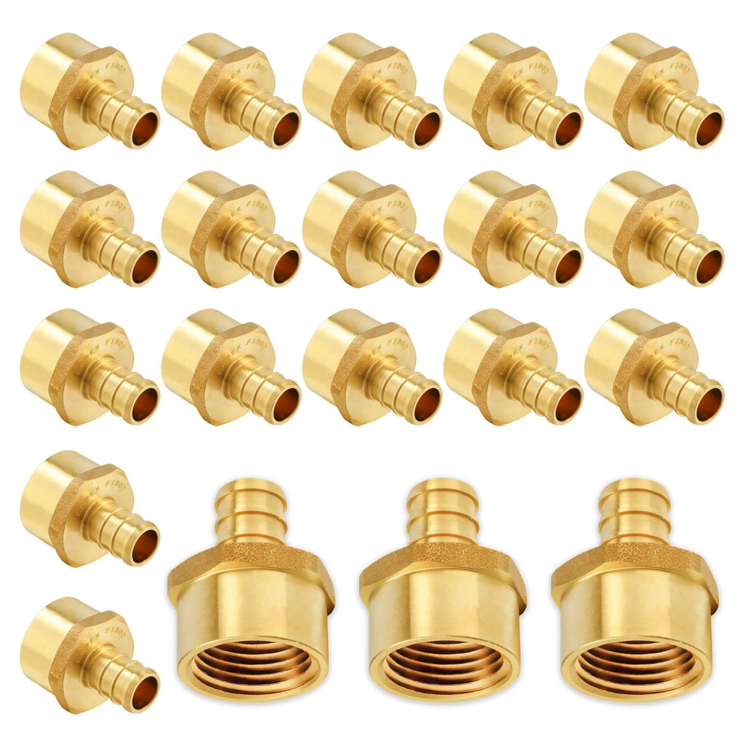 30 Pcs PEX-B Crimp 1" PEX x 3/4" Female Threaded Adapter (Lead Free)