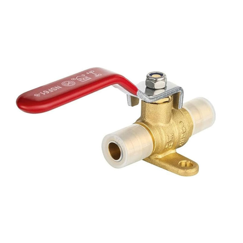 10 Pcs 1/2" PEX Expansion Drop Ear Ball Valve, Red (Lead Free)