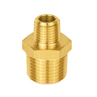 1/2" X 1/4" Male NPT Brass Hex Connector
