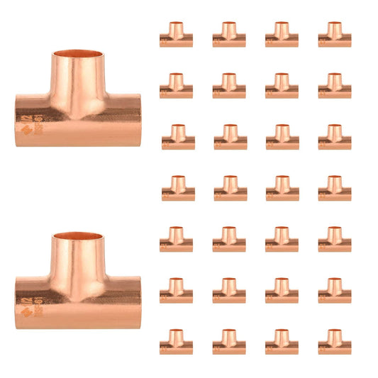 30 Pcs 1" X 1" X 1" Copper Tee at Wholesale Price