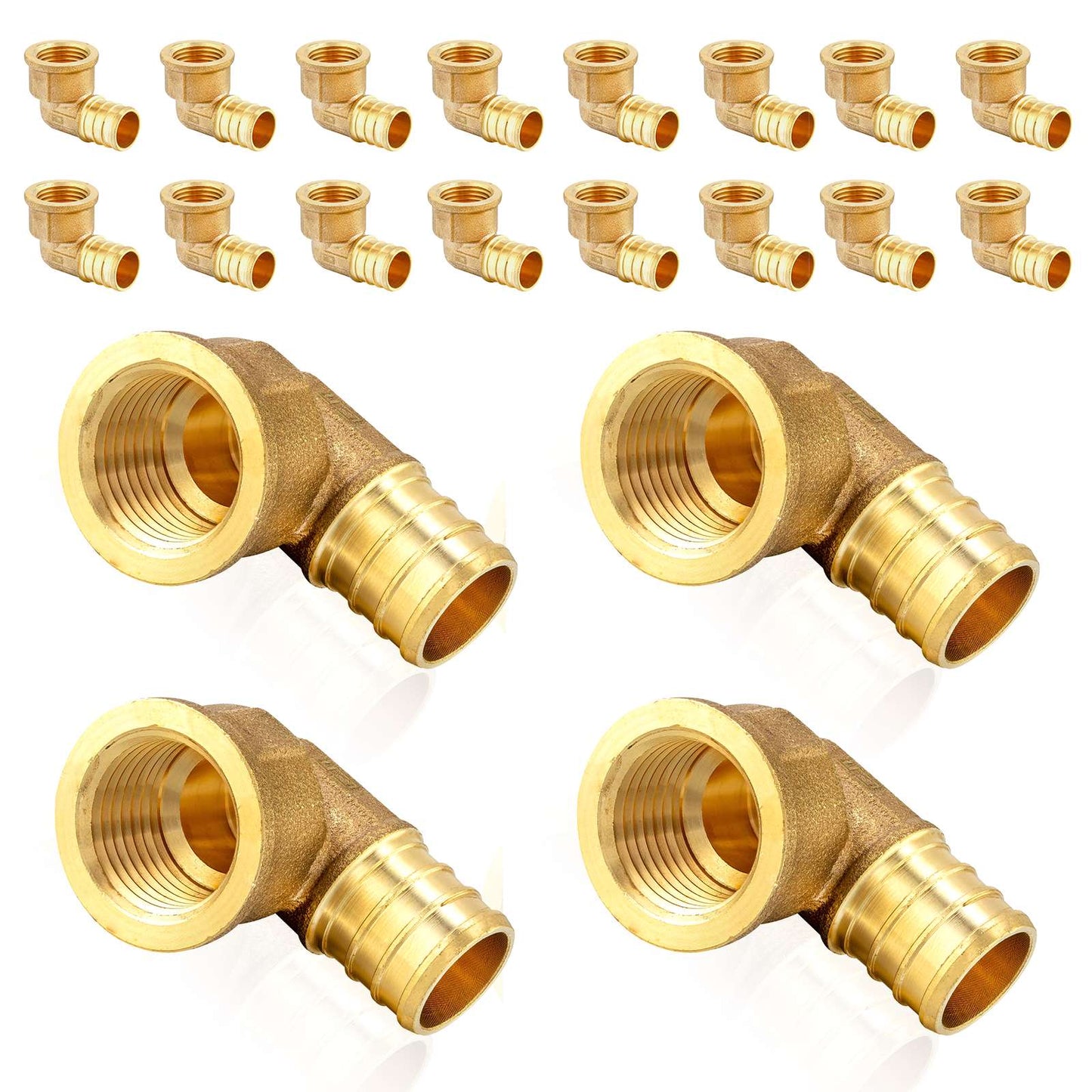 30 Pcs PEX-B Crimp 3/4" PEX x 1/2" Female Threaded Elbow (Lead Free)